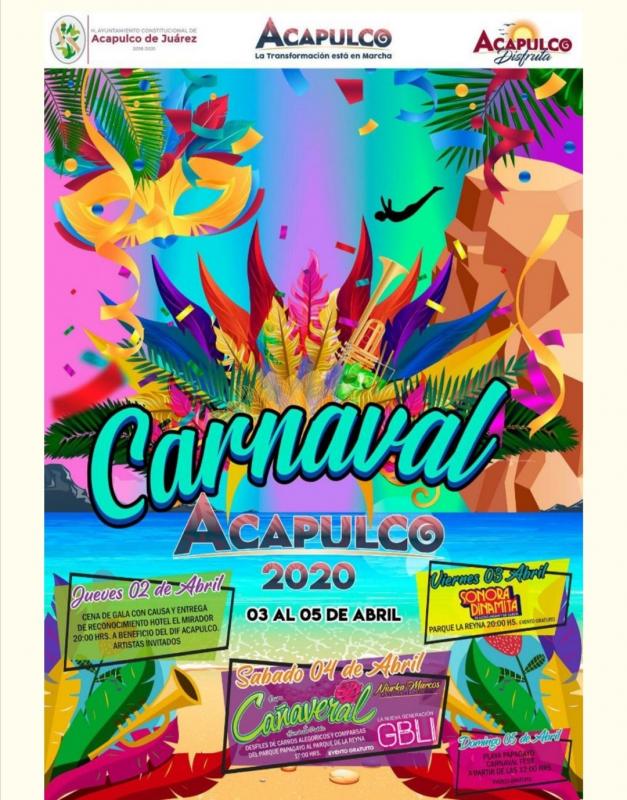 Carnaval Acapulco 2020 zih.mx Ixtapa Zihuatanejo México